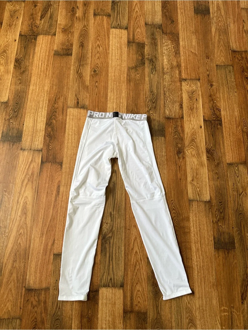 Nike Pro Compression Tights Mens Large White Dri Fit Athletic Training Pants